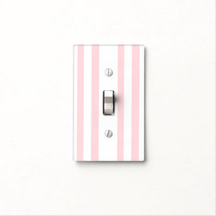 Light Switch Cover Pink & White Stripe