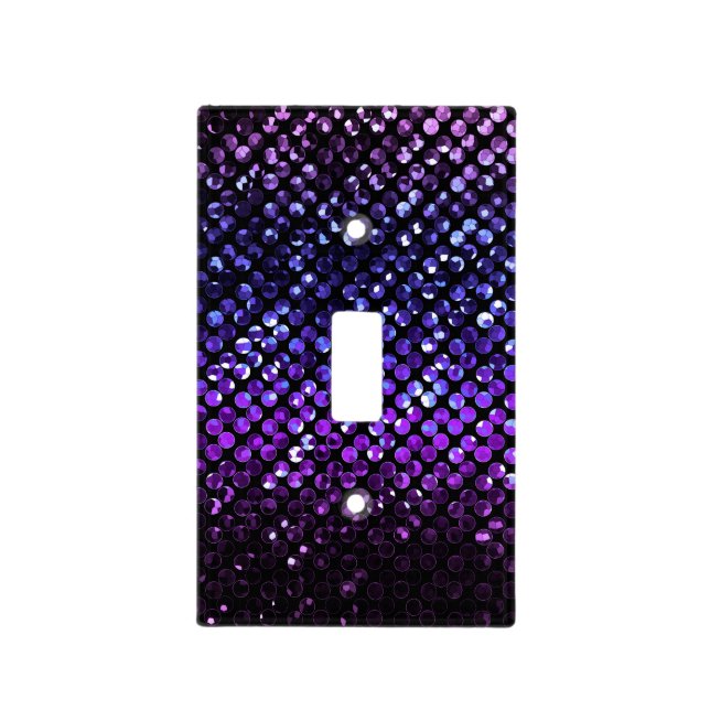 Light Switch Cover Purple Crystal Bling Strass (Front)
