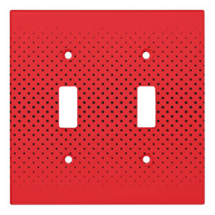 Light Switch Cover Red Black Polka Dot Bold