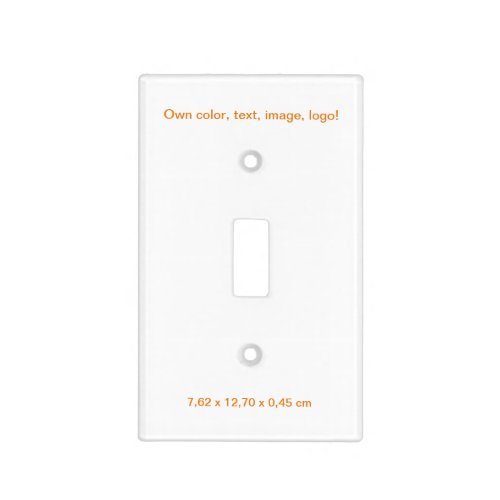 Light Switch Cover Single Toggle White - own Color