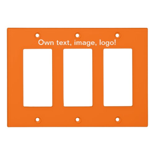 Light Switch Cover Triple Rocker uni Orange