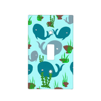 Light Switch Cover Turquoise Whale Ocean Themed