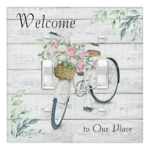 Light Switch Cover Welcome Spring Bicycle