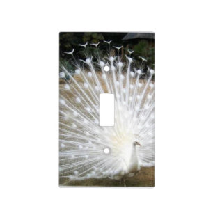 Light Switch Cover-White Peacock Cover