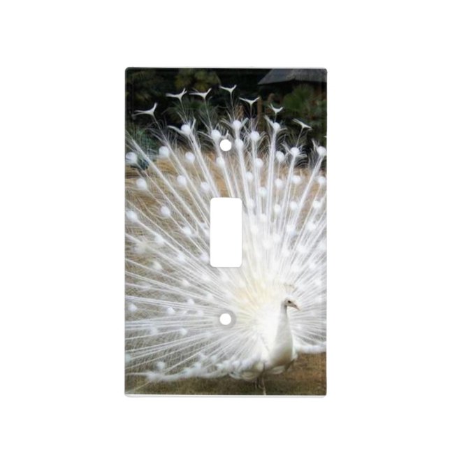 Light Switch Cover-White Peacock Cover (Front)