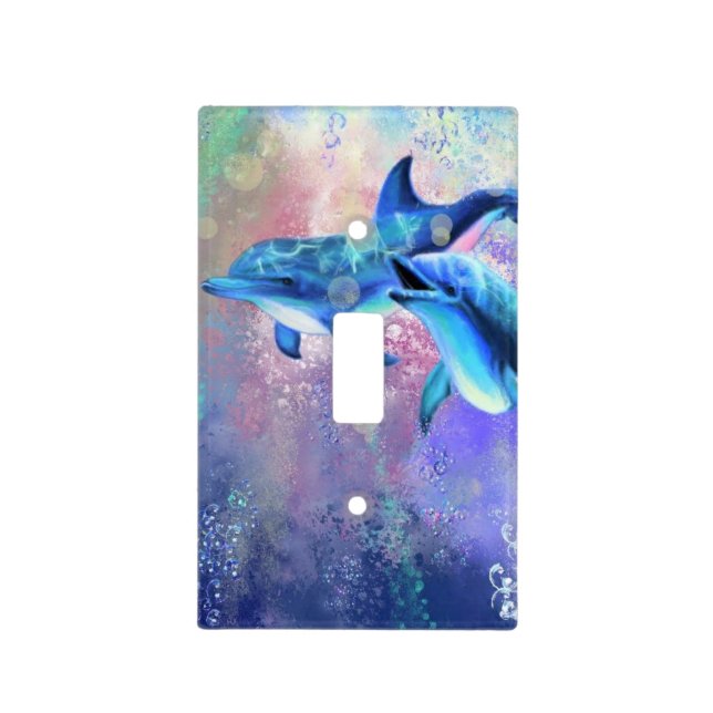 Light Switch Cover with Dolphins (Front)