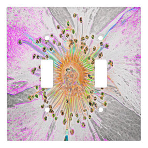Light Switch Cover with Wild Rose Pastel Design