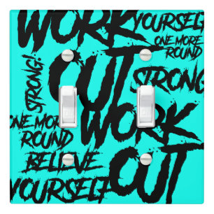 Light Switch Cover Workout Motivation Teal Gym