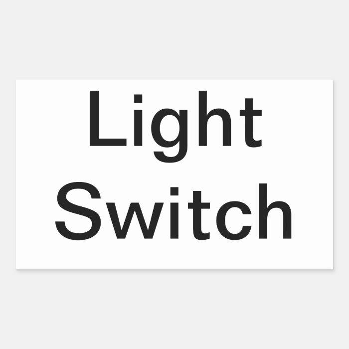 Light Switch Sign Rectangle Stickers