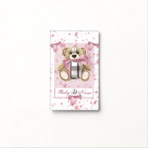 Light Switch Single Girl Teddy Bears and Peonies