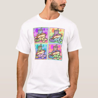 Light T-shirts - Pop Art Hot Dog with Chips and a 