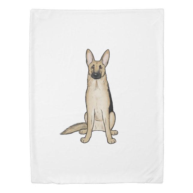 Light Tan and Black German Shepherd Dog | Pet Art Duvet Cover (Front)