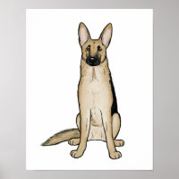Light Tan and Black German Shepherd Dog | Pet Art