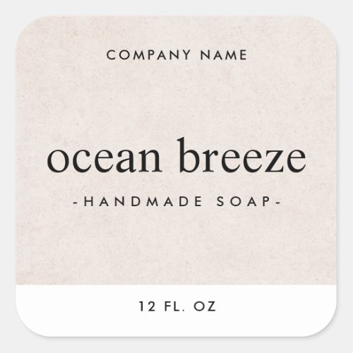 Light tan brown square product label