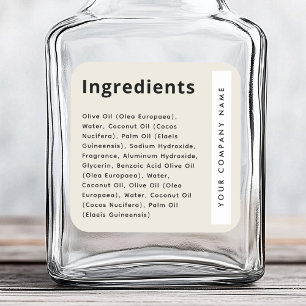 Light tan brown trendy ingredient product label