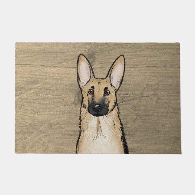 Light Tan German Shepherd Dog | Cute Canine Doormat (Front)