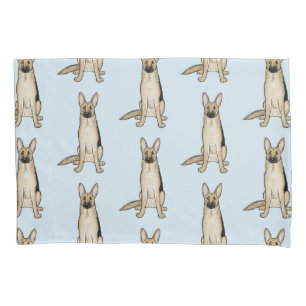 Light Tan German Shepherd Dogs Pattern Pillow Case