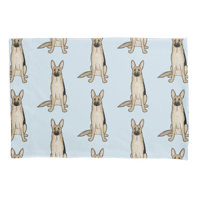 Light Tan German Shepherd Dogs Pattern Pillow Case (Front)