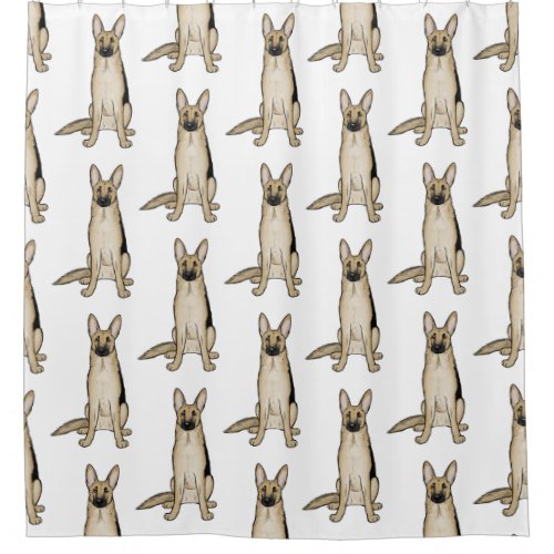 Light Tan German Shepherd Dogs Pattern Shower Curtain