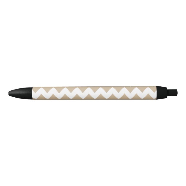 Light Tan Retro Colorful Modern Chevron ZigZag Pen (Front)