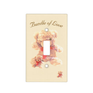 Light Tan Vintage Teddy Bear Nursery Switch Cover