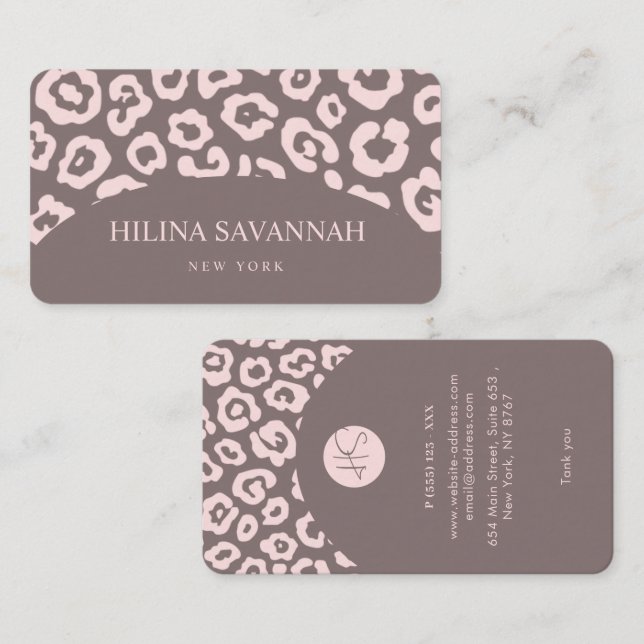 Light Taupe Cheetah Skin Business Card (Front/Back)