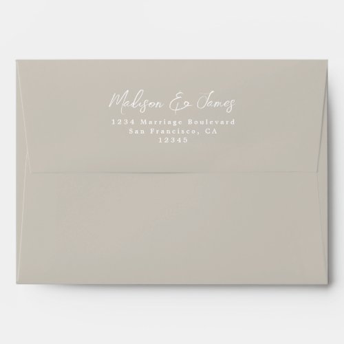 Light Taupe Wedding Return Address Envelope