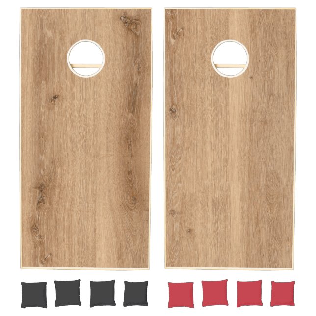 Light Teak Wood Cornhole Set (Set)