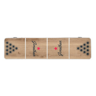 Light Teak Wood Vintage Star Signature Beer Pong Table