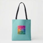 Light Teal Add Your Photo Here Custom Template Tote Bag<br><div class="desc">Add Your Business Company Logo Text Here Elegant Modern Template Carissma Color Shopping Shoulder Tote Bag.</div>