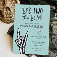 Light Teal Bad Two The Bone 2nd Birthday Party
