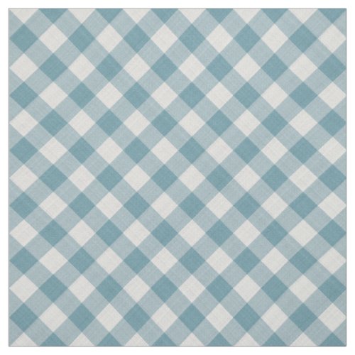 Light Teal Blue Country Cottage Plaid Pattern Fabric