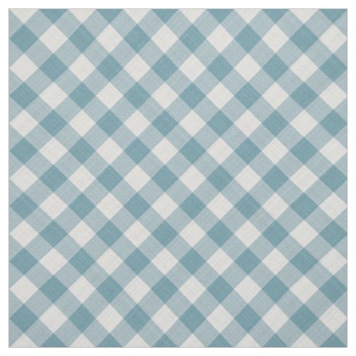 Light Teal Blue Country Cottage Plaid Pattern Fabric