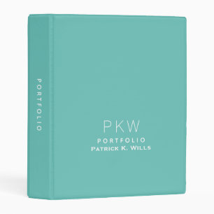 Light Teal Blue Portfolio Mini Binder
