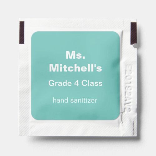 Light Teal Classroom Hand Sanitizer Packet