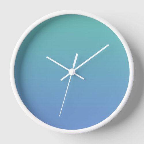 Light Teal Cornflower Blue Ombre Clock