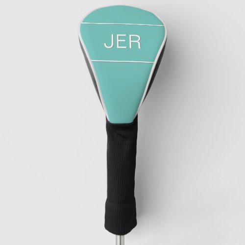 Light Teal Custom Monogram Initial Protective Golf Head Cover