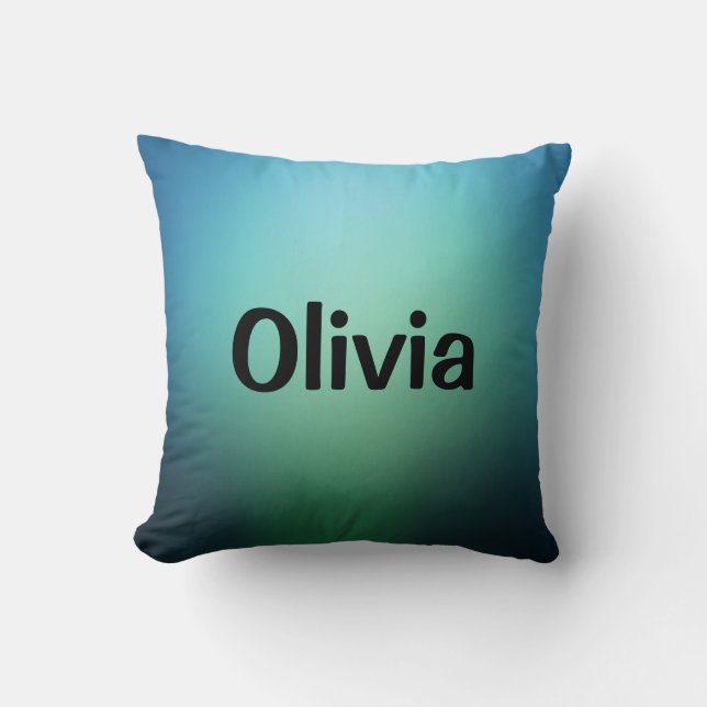 Light teal emerald green throw pillow (Front)
