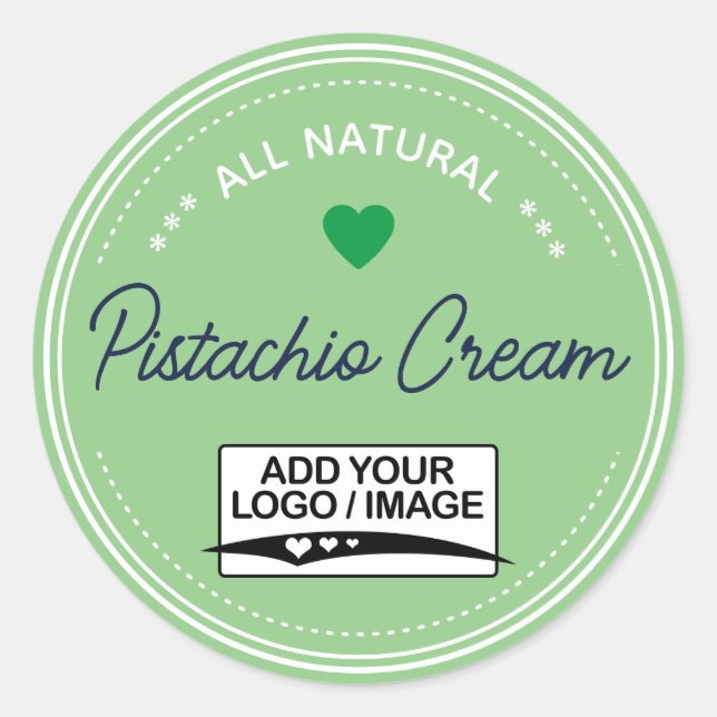 Light Teal Green Jar Lid Labels Handwritten Logo  (Front)