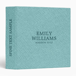 Light Teal Green Tones Linen Burlap Fabric Look 3 Ring Binder
