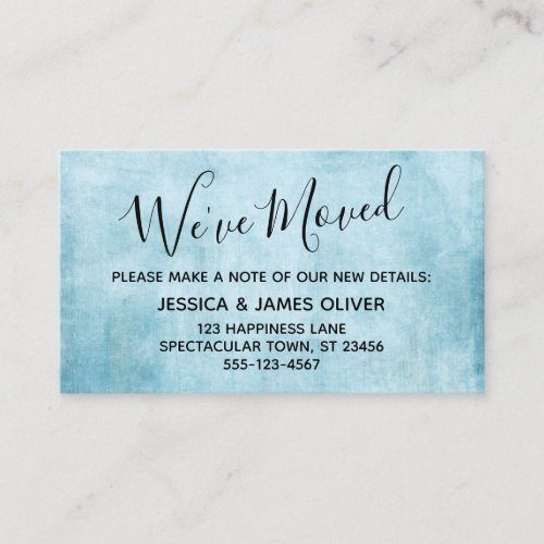 Light Teal Grunge Weve Moved Enclosure Card