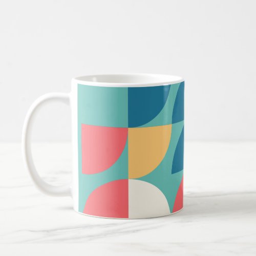 Light Teal Mid_Century Mod Geometric 1960s  Coffee Mug