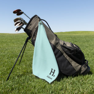 Light Teal Monogrammed Golf Towel