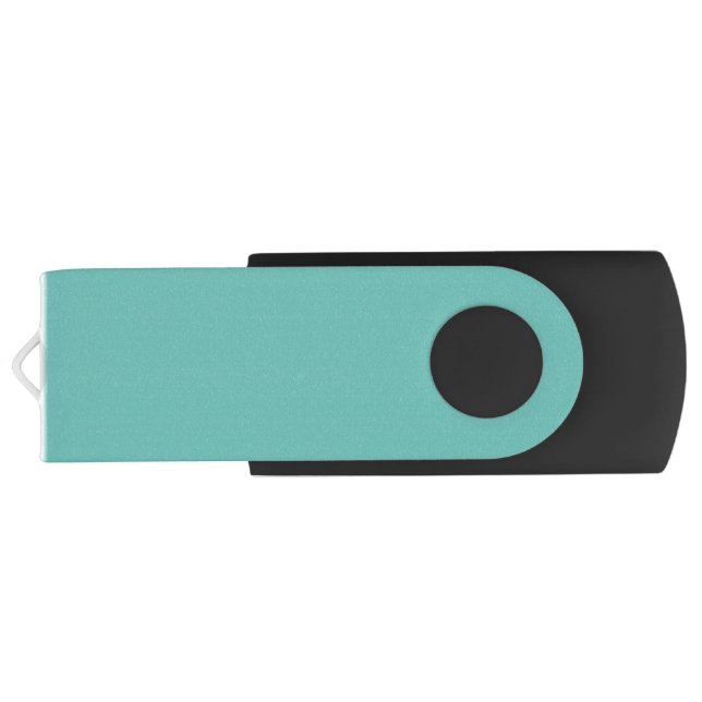 Light Teal, Northern Lights USB Swivel Flash Drive (Back)