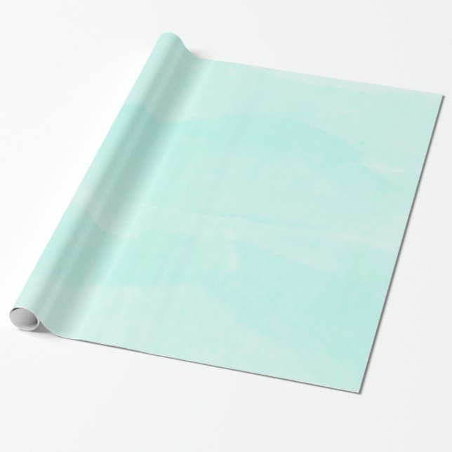 Light Teal Pastel Watercolor  Wrapping Paper (Unrolled)
