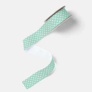 Light Teal Polka Dot Grosgrain Ribbon
