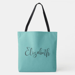 Light Teal Replace Your Name Text Mothers Day Gift Tote Bag