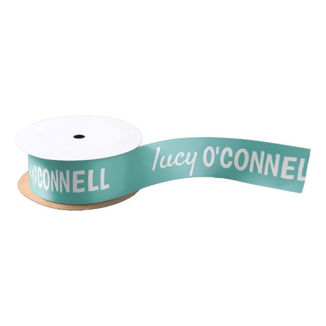 Light Teal Satin Ribbon - Personalized Ribbon (Spool)