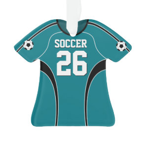 Light Teal Soccer Jersey Ornament