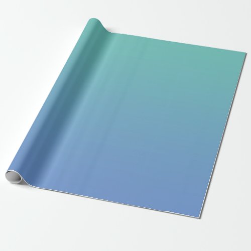 Light Teal to Cornflower Blue Ombre Wrapping Paper